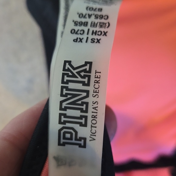 NWT PINK Victoria's Secret Black Tie Front Halter Bikini Top - Picture 8 of 10